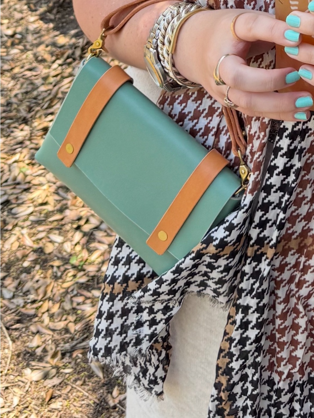Cope and Co. Green & Tan Mini-Bag